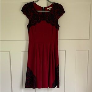 {YA Los Angeles} Elegant Red and Black Lace Dress